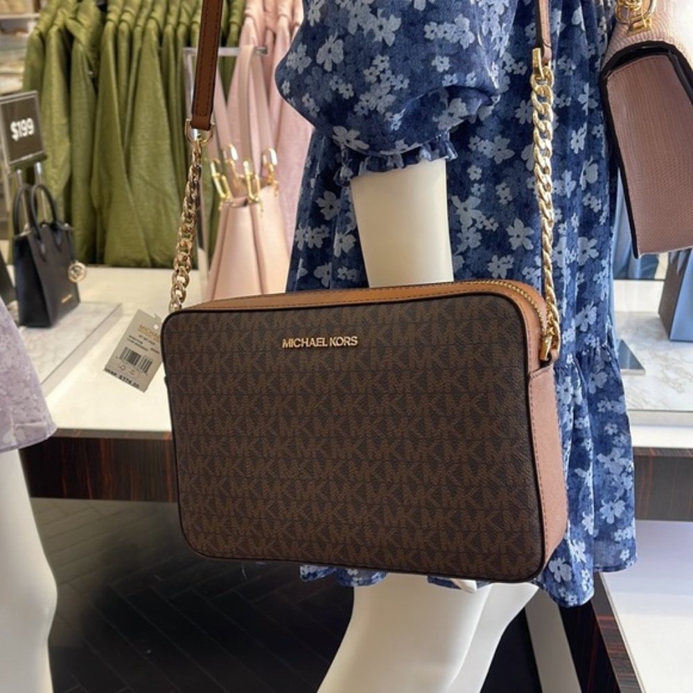 Michael Kors large Jet Set Item EW Crossbody Brown - Picture 15 of 16
